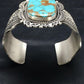 Navajo Men's Turquoise #8 Cuff Bracelet | Sterling Silver | Authentic Native American Handmade | 13646