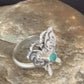 Navajo Blue Turquoise Butterfly Ring | Sterling Silver | Sz Adj 7 | Authentic Native American Handmade | 10676