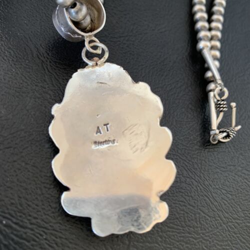 Navajo Pearls Purple Sugilite Necklace Pendant | Sterling Silver | Authentic Native American Handmade | 10912