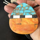 Men's Bolo Tie | Turquoise & Orange Spiny Oyster | Sterling Silver Tips | Authentic Native American Handmade | 14630