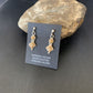 Minimalist Dangle Inlay Navajo Sterling Silver Orange Spiny Oyster Earrings | Handmade | 12679