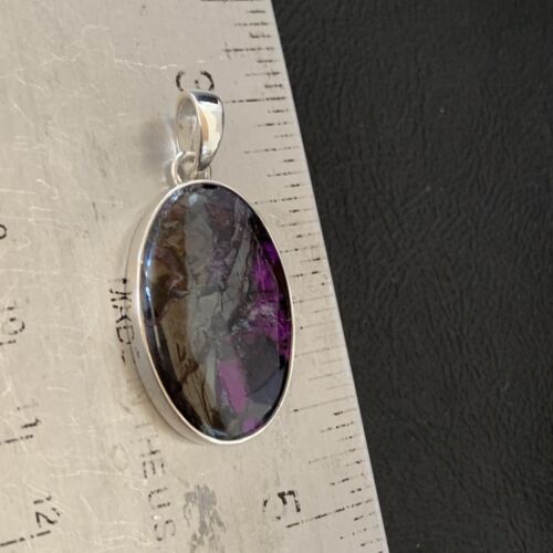 Navajo Purple Sugilite Pendant | Sterling Silver | 1.50" | Authentic Native American Handmade | 10933
