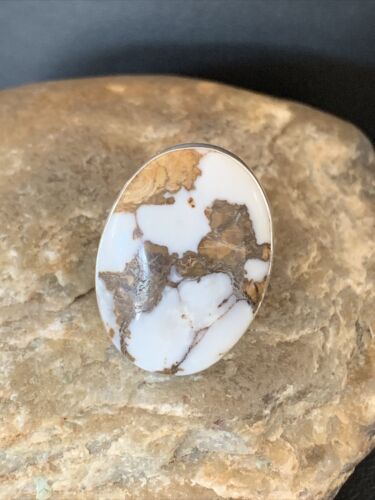 Navajo Wild Horse Turquoise Ring | Sz 8.5 | Sterling Silver | Authentic Native American Handmade | 10492