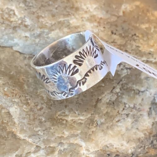 Native Womens Band Navajo Stamped Sterling Silver Pinky Ring Sz 3 10967