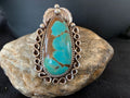 Native American Men's Navajo Blue Turquoise #8 Ring | Sterling Silver | Sz 9 | 00677