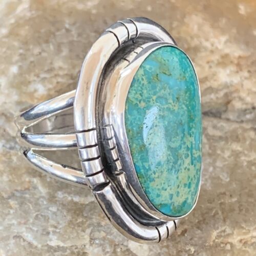 Navajo Royston Turquoise Ring | Sterling Silver | Sz 6.5 | Authentic Native American Handmade | 1493