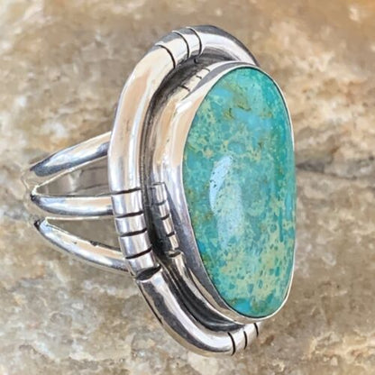 Navajo Royston Turquoise Ring | Sterling Silver | Sz 6.5 | Authentic Native American Handmade | 1493