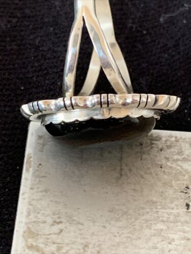 Native American Men's Navajo Black Onyx Ring | Sterling Silver | Sz 8 | 1081