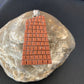 Native American Zuni Red Coral Corn Inlay Pendant | Sterling Silver | 2.5" | 12090