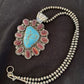 Navajo Purple Spiny Oyster & Turquoise Pendant Necklace | Sterling Silver | Authentic Native American Handmade | 01117