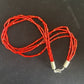Native American Red Stabilized Coral Tubes Necklace | Sterling Silver | 18" | 1749