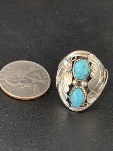 Navajo Kingman Turquoise Multi-Stone Ring | Authentic Native American Sterling Silver | Sz 10.5 | 14170