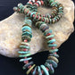 Native American Navajo Green Turquoise Spiny Necklace | Sterling Silver | 28" | 10060