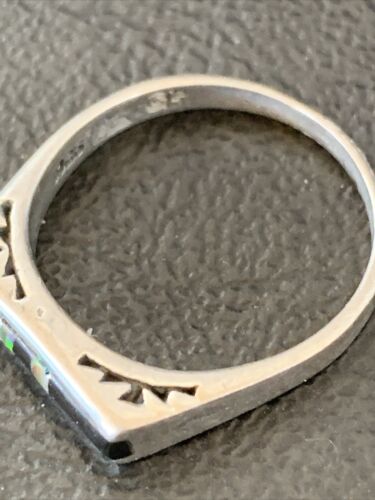 Navajo Black Onyx Opal Inlay Ring | Sz 7 | Authentic Native American Handmade | 11143