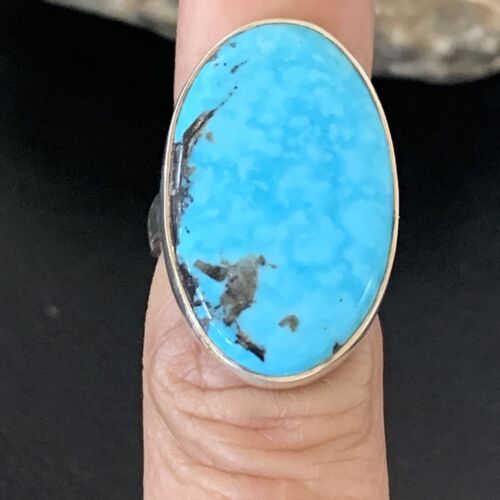 Navajo Blue Kingman Turquoise Ring | Sterling Silver | Sz 5 | Authentic Native American Handmade | 10488