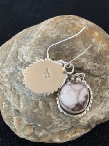 Navajo Wild Horse Turquoise Dangle Earrings | Sterling Silver | 1" | Authentic Native American Handmade | 00149