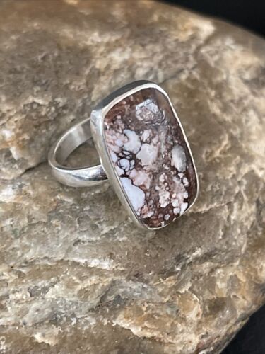 Native American Women's Navajo Wild Horse Turquoise Ring | Sterling Silver | Sz 7.5 | 10506