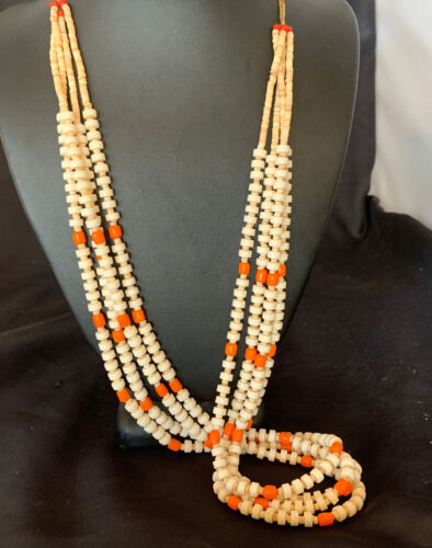 Native American Santo Domingo Shell Orange Spiny Oyster Bead Necklace | 30" | 11990