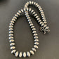 Navajo Pearl Rondelle Necklace | Sterling Silver Beads | Handmade | 17" | 2156