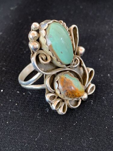 Navajo Multi-Stone Turquoise Ring | Sterling Silver | Sz 10.5 | Native American Handmade | 3230