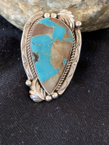 Native American Men's Navajo Blue Royston Turquoise Ring | Sterling Silver | Sz 9 | 676