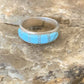 Native American Navajo Blue Turquoise Inlay Band Ring | Sz 6 | Sterling Silver | 12393