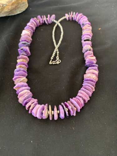 Navajo Rare Charoite Strand Necklace | Sterling Silver | Authentic Native American Handmade | 24" | 2841