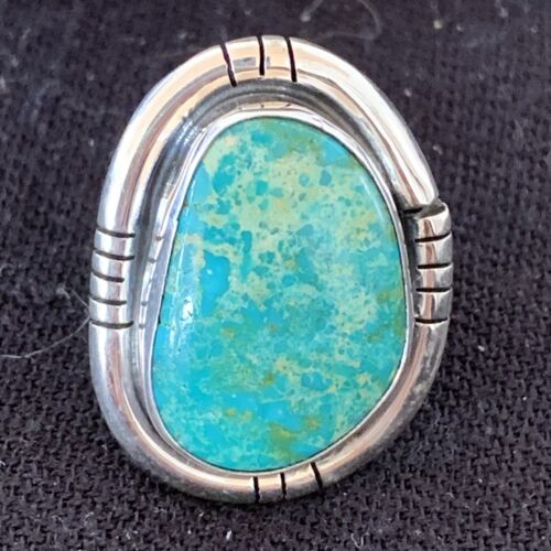Navajo Royston Turquoise Ring | Sterling Silver | Sz 6.5 | Authentic Native American Handmade | 1493