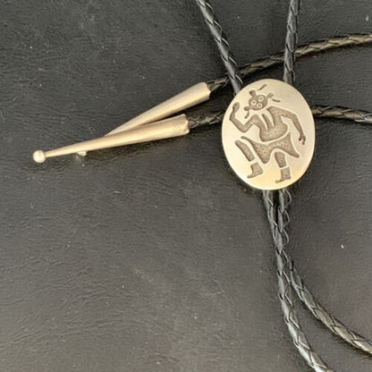 Native American Men's Bolo Tie | Hopi Kokopelli | Sterling Silver | 13760