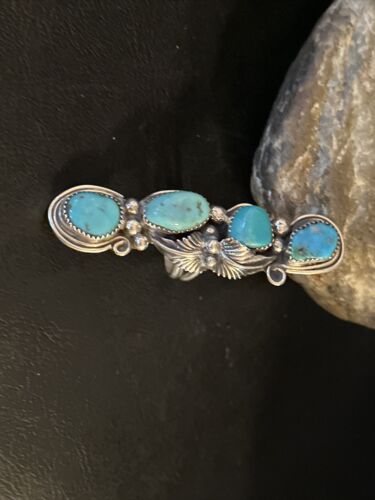 Navajo Blue Kingman Turquoise Multi-Stone Ring | Authentic Native American Sterling Silver | Sz 8 | 14495