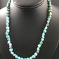 Native American Sterling Silver Blue Turquoise Necklace | 18" | Authentic Handmade | 10025
