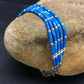Denim Stabilized Lapis Heishi Bracelet | Sterling Liquid Silver | 5-Strand | 7" | 2935