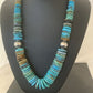 Navajo Graduated Blue Green Turquoise Necklace | Sterling Silver | Authentic Native American | 21" | 606