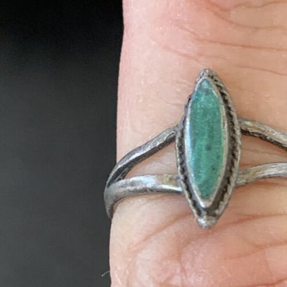 Navajo Green Malachite Ring | Sterling Silver | Sz 5.5 | Authentic Native American Handmade | 10873