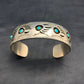Navajo Turquoise Shadow Box Bear Paw Bracelet | Sterling Silver | Authentic Native American Handmade | 4610