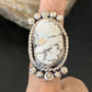 Navajo White Buffalo Turquoise Ring | Sterling Silver | Sz 8.5 | Authentic Native American Handmade | 13348