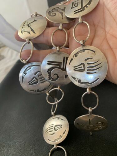 Native American Men's Old Pawn Hopi Concho Belt | Sterling Silver | Authentic Handmade | 1426 - Masha USA