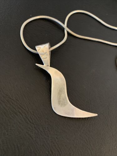 Navajo Old Pawn Bird Sterling Silver Kingman Turquoise Pendant Necklace | 16" Chain | 1185