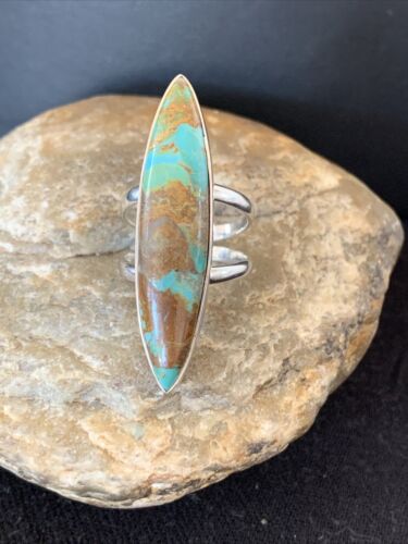 Navajo Arizona Turquoise Ring | Sterling Silver | Sz 9 | Authentic Native American Handmade | 723