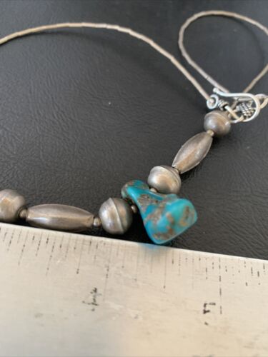 Southwestern Old Pawn Navajo Turquoise Heishi Pendant | Sterling Silver | 16" Chain | 1690