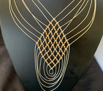 Gold-Filled Liquid Silver Heishi Necklace | 7-Strand Sterling Silver Tube | 18" | 12633