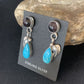 Navajo Purple Sugilite and Blue Turquoise Dangle Leaf Earrings | Sterling Silver | Native American Handmade | 13451