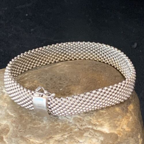 Native American Mesh Bracelet | Sterling Silver | 8" | 14193