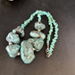 Navajo Blue Turquoise Nugget Necklace | Sterling Silver | Authentic Native American Handmade | 20" | 14419