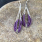 Handmade Liquid Silver Heishi Tube Beads Sugilite Earrings | Sterling Silver | 2" | 1985