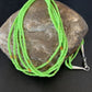 Native American Green Gaspeite Rice Heishi Necklace | 5 Strand | Sterling Silver | 20" | 12928