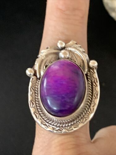 Native American Navajo Purple Sugilite Ring | Sterling Silver | Sz 10 | 10445 - Masha USA