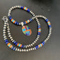 Navajo Multi-Color Spiny Turquoise Inlay Pendant | Sterling Silver | Authentic Native American Handmade | 10658