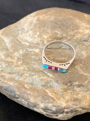 Navajo Blue Turquoise Purple Sugilite Opal Inlay Ring | Sz 6 | Authentic Native American Handmade | 11148