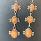 Navajo Orange Spiny Oyster Dangle Earrings | Sterling Silver | Authentic Native American Handmade | 1231